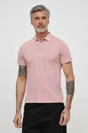 Koszulki męskie - Pepe Jeans polo bawełniane kolor różowy gładki - miniaturka - grafika 1