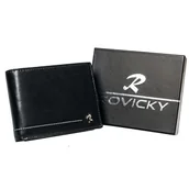 Portfele - Skórzany portfel męski Rovicky, 9,5 x 12,5 x 2,5 cm - miniaturka - grafika 1