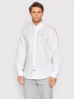 Koszule męskie - TOMMY HILFIGER Tailored Koszula Oxford Solid MW0MW23456 Biały Regular Fit - grafika 1