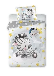 Faro Pościel bawełniana 100x135 Zebra szara poszewka 40x60 dziecięca do łóżeczka 23 - Pościel dla dzieci - miniaturka - grafika 1