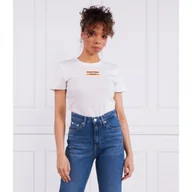 Koszulki i topy damskie - CALVIN KLEIN JEANS T-shirt STRIPE LOGO | Regular Fit - miniaturka - grafika 1