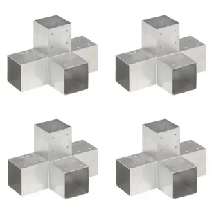 vidaXL Łączniki do słupków w kształcie X, 4 szt., metalowe, 91x91 mm - Akcesoria do ogrodzeń - miniaturka - grafika 1