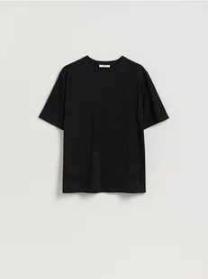 Reserved - T-shirt ze strassem - czarny - Koszulki i topy damskie - miniaturka - grafika 1