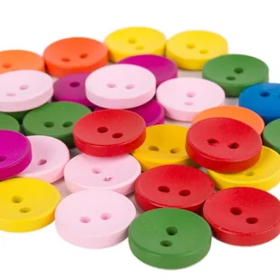 [873174] Guziki drewniane kolorowe 11mm 50szt - Prace ręczne dla dzieci - miniaturka - grafika 1
