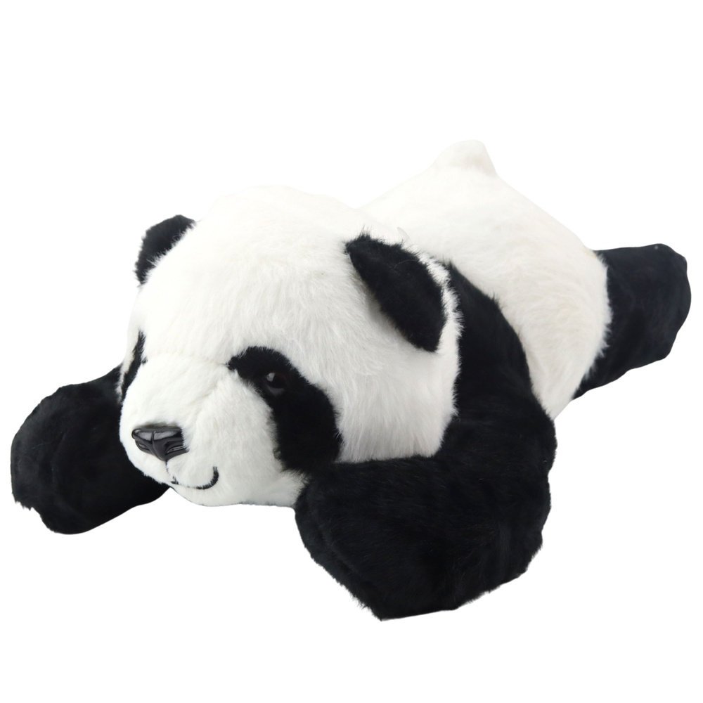 DLA DZIECI PLUSZOWA MASKOTKA LEŻĄCA PANDA CZARNO-BIAŁA