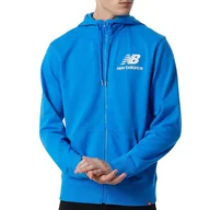 Bluzy sportowe męskie - Bluza New Balance MJ03558SBU - niebieska - miniaturka - grafika 1