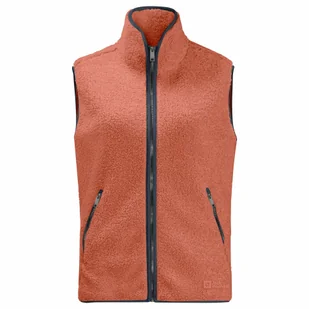 Damska kamizelka polarowa Jack Wolfskin HIGH CURL VEST W warm amber - XXL - Kamizelki damskie - miniaturka - grafika 1