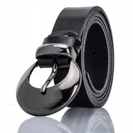 Paski - Pasek Gracio KLAMRA Okrągła GRAFIT Damski DŁUGI - miniaturka - grafika 1