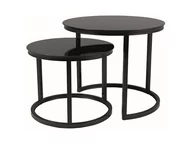 Ławy i stoliki kawowe - Stolik kawowy okrągły podwójny ATLANTA D II czarna (zestaw) - miniaturka - grafika 1