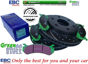 Przednie klocki GreenStuff + NAWIERCANE NACINANE tarcze hamulcowe EBC seria GD Cadillac Escalade 2002-2006 - Tarcze hamulcowe - miniaturka - grafika 1