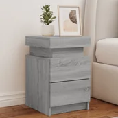 Szafki nocne - vidaXL Szafka nocna z oświetleniem LED Szara Sonoma 35x39x55 cm - miniaturka - grafika 1