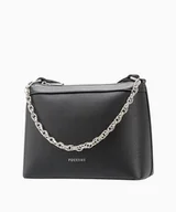 Torebki damskie - PUCCINI Elegancka damska torebka z ozdobnym elementem czarna - Puccini - miniaturka - grafika 1