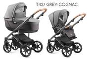 Wózki dziecięce - JEDO TAMEL 2W1 T42/ Grey-Cognac - miniaturka - grafika 1