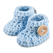 Buciki dla niemowląt - Buciki bawełniane - błękit 0-3 miesiące - miniaturka - grafika 1