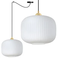 Lampy sufitowe - Lampa sufitowa wisząca Riffle Pająk loft 1xE27 klosz walec 25cm biały/złoty Light Home LH - miniaturka - grafika 1
