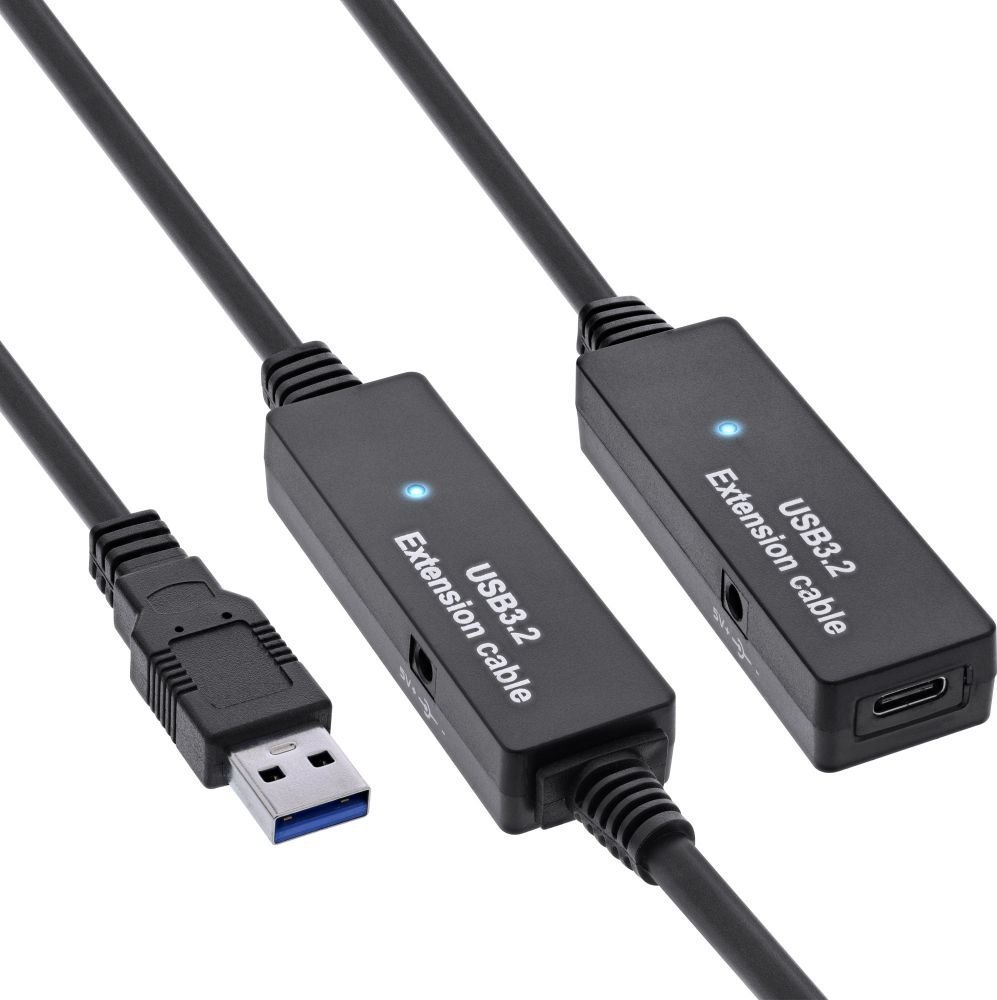 InLine InLine® USB 3.2 Gen.1 active extension, USB-A male to USB-C female, 15m