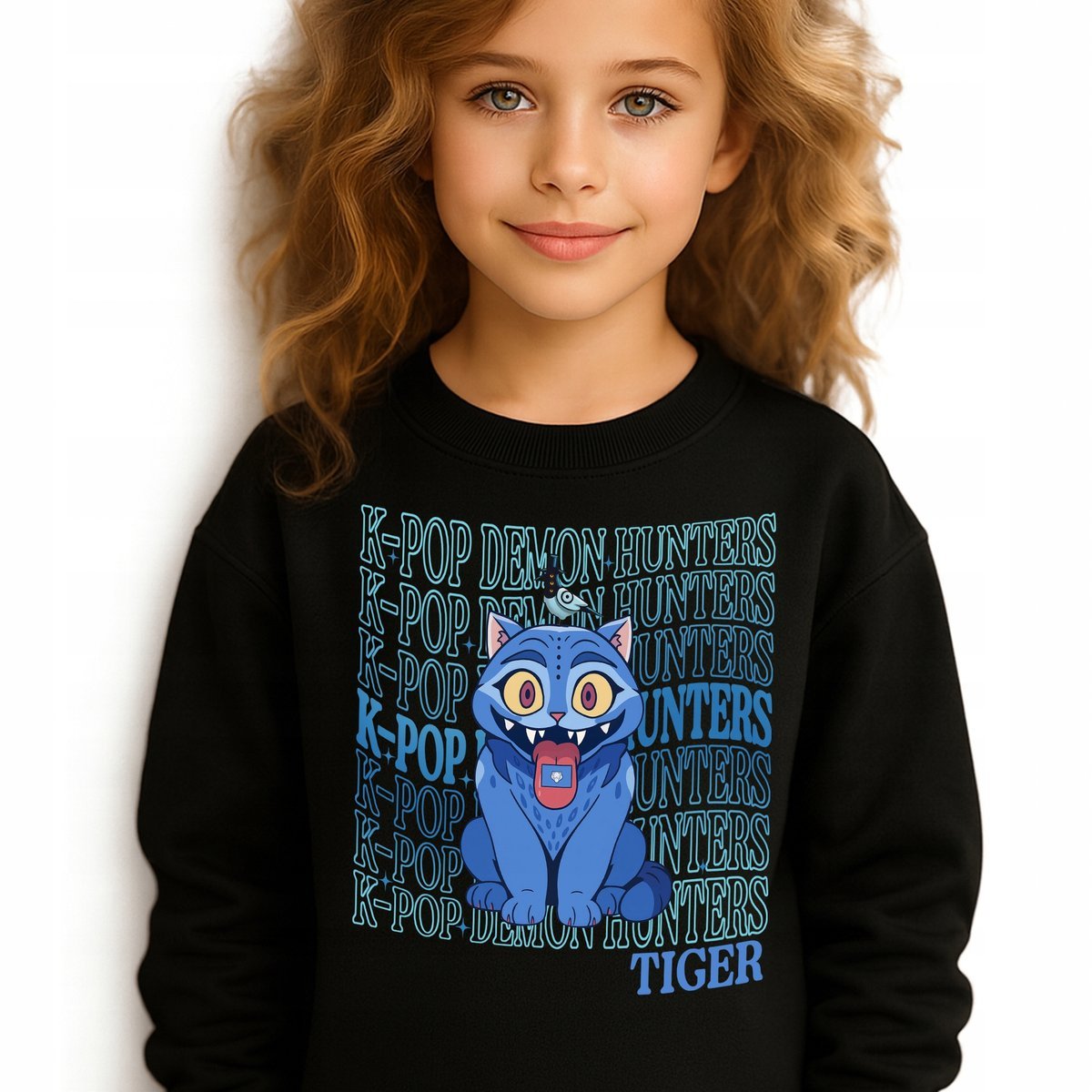 Bluza Dziecięca Czarna CAT HUNTRIX Do Przedszkola K-pop Muzyka Wz - 140 cm