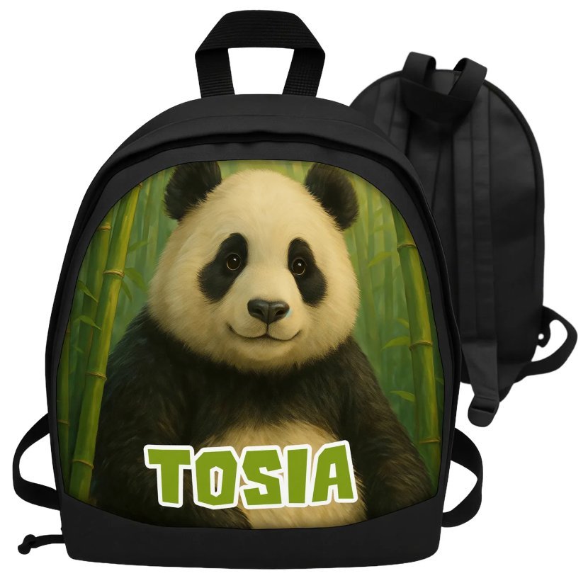 Plecak z imieniem MISIU PANDA personalizowany dla dziecka przedszkole
