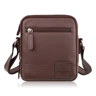 Nerki - Listonoszka męska skórzana brązowa saszetka na ramię AY-27-BR - miniaturka - grafika 1