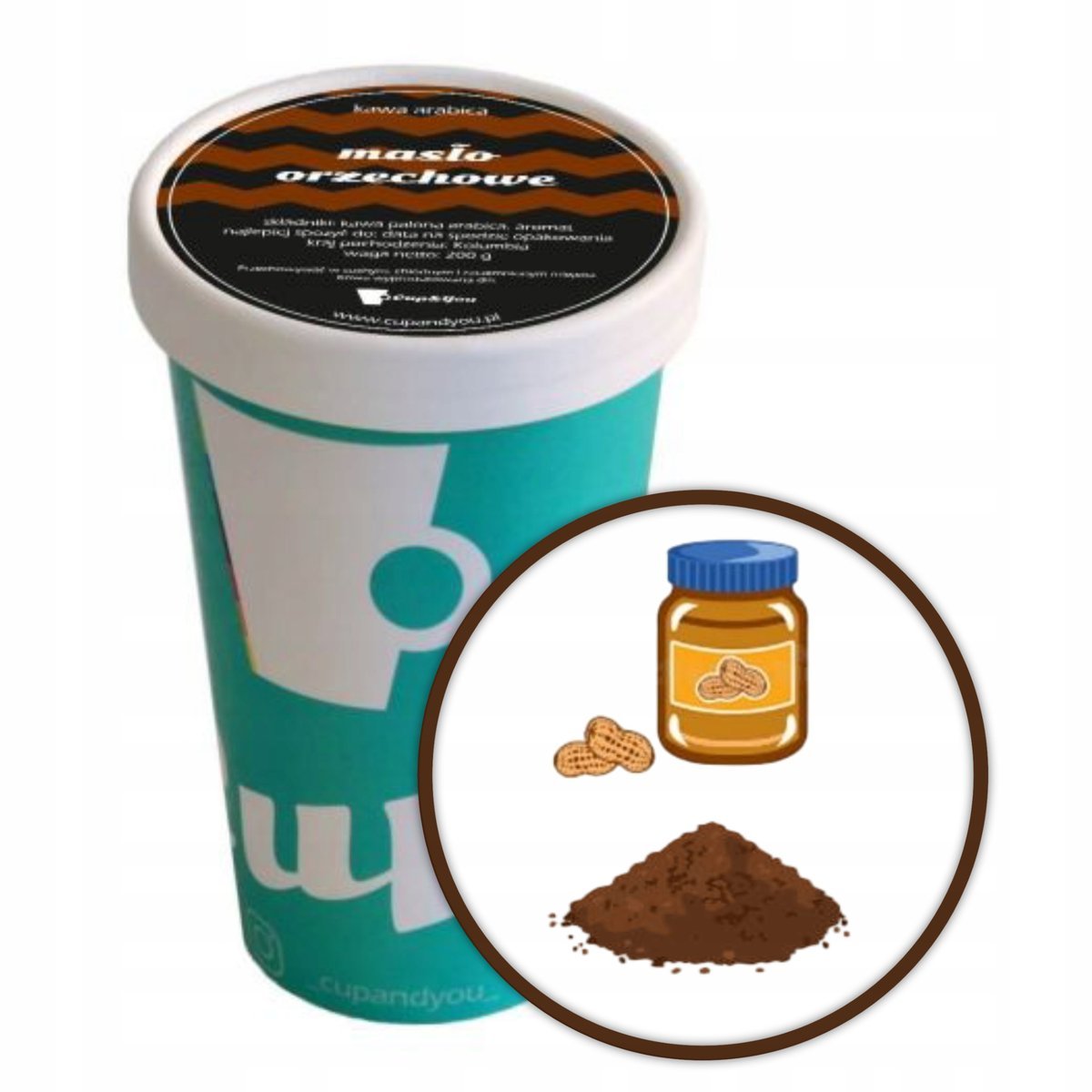 Kawa aromatyzowana mielona o smaku MASŁO ORZECHOWE ARABICA 200g Cup&You - smakowa uczta dla podniebienia