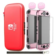 Akcesoria do Nintendo - Obudowa nintendo switch oled - czerwona - miniaturka - grafika 1
