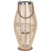 Dekoracje domu - Lampion bambusowy pleciony 24 cm beżowy 435000410 - miniaturka - grafika 1