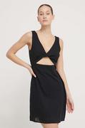 Sukienki - Billabong sukienka bawełniana kolor czarny mini dopasowana - miniaturka - grafika 1