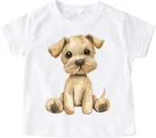 Koszulki dla dziewczynek - koszulka z pieskiem dla dziecka wzór fajne5 - miniaturka - grafika 1