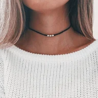 Naszyjniki - Naszyjnik typu choker z koralikami - miniaturka - grafika 1