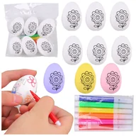 Zabawki kreatywne - Jajka Wielkanocne Styropianowe Do Malowania Pisaki Wzór Kwiat C 6szt LEAN TOYS - miniaturka - grafika 1