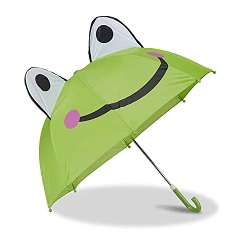 Relaxdays Parasol dziecięcy z żabą 3D, parasol dla dziewczynek i chłopców, mały parasol, zielony Ceny i opinie na Skapiec.pl