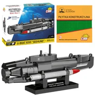 Klocki - Cobi 4846 Okręt podwodny U-Boat XXVII Seehund HC WW2 181 El. + PŁYTKA - miniaturka - grafika 1