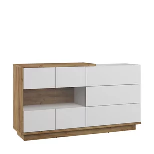 Komoda 3SW HYB-10 Hybrid MebloCross Dąb Artisan / Biały Połysk - Komody - miniaturka - grafika 1