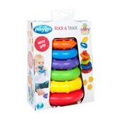 Zabawki interaktywne dla dzieci - Playgro Piramidka z kółek - miniaturka - grafika 1