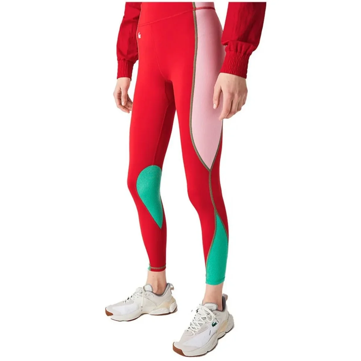 Spodnie damskie Lacoste Sport sportowe treningowe legginsy czerwone r. XL