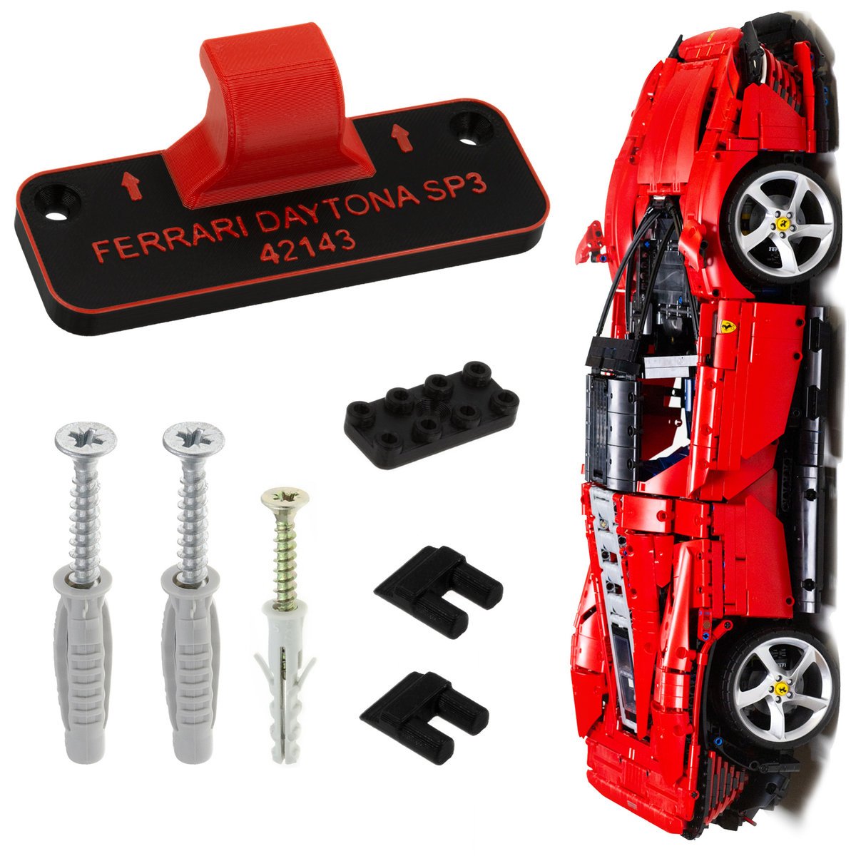 Ferrari Daytona SP3 - 42143 - Uchwyt ścienny na LEGO SOLIDNY i BEZPIECZNY
