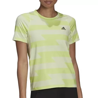 Koszulki sportowe damskie - Koszulka adidas Fast Allover Print HD7029 - zielona - grafika 1