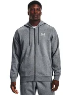 Bluzy męskie - Under Armour Bluza UA Essential Fleece FZ Hood 1373881 Szary Regular Fit - miniaturka - grafika 1