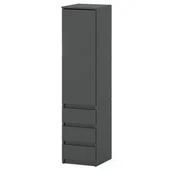 Szafy - Szafa garderoba 40cm z 3 szufladami nowoczesna do przedpokoju szary mat - miniaturka - grafika 1