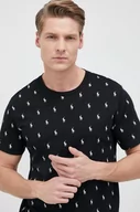Piżamy męskie - Polo Ralph Lauren t-shirt piżamowy bawełniany kolor czarny wzorzysta - miniaturka - grafika 1
