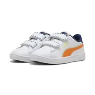 Buty trekkingowe dziecięce - Dziecięce sneakersy Smash 3.0 Playdate PUMA White Orange Glo - miniaturka - grafika 1