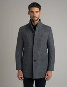 Płaszcze męskie - Męski płaszcz wełniany rivara granatowy (g1) - miniaturka - grafika 1
