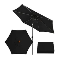 Parasole ogrodowe - Zapasowa osłona do parasola ogrodowego, odpowiednia do stołów i krzeseł ogrodowych (tylko osłona), czarna, 3 m, 6 żeber - miniaturka - grafika 1