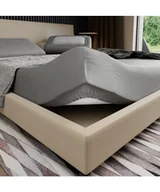 Prześcieradła - Prześcieradło z gumką 90x200 szare satynowe PAN MATERAC 100% bawełna - miniaturka - grafika 1