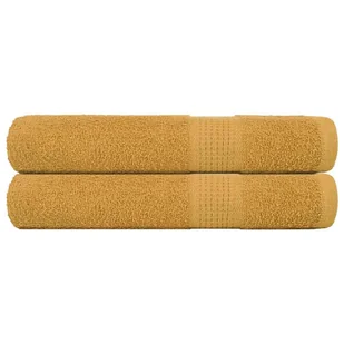 vidaXL Ręczniki 2 szt. Złoty 100x200 cm 360 gsm 100% bawełna - Ręczniki - miniaturka - grafika 1