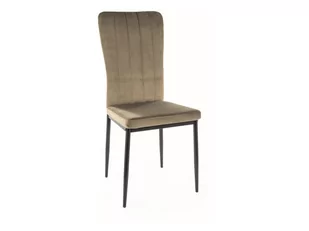 Krzesło welurowe VIGO VELVET oliwkowe SIGNAL - Krzesła - miniaturka - grafika 1