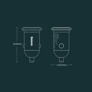 Baseus Grain Pro ładowarka samochodowa 2x USB 4,8 A biały (CCALLP-02) - Ładowarki samochodowe - miniaturka - grafika 16