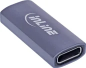 Adaptery i przejściówki - InLine® USB4 Adapter, USB-C Buchse/Buchse, Aluminium, grau - miniaturka - grafika 1