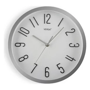 Versa - Cichy i dekoracyjny zegar ścienny do kuchni, salonu, jadalni lub sypialni. Okrągły zegar o średnicy 30 cm. Kolor szary - Zegary - miniaturka - grafika 1
