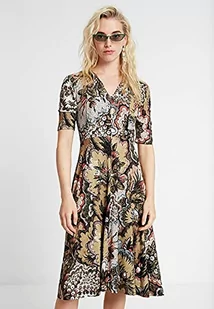 Desigual Sukienka damska 19WWVK664092L, zielona, XS - Sukienki - miniaturka - grafika 1